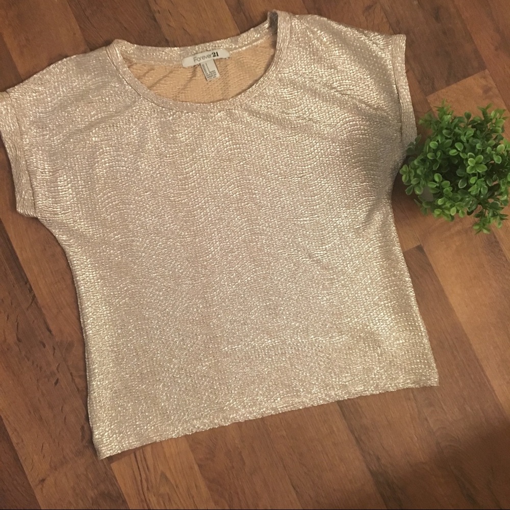 Forever 21 Gold shimmer relaxed top